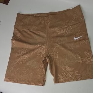 NEW Nike Tan Leaf Pattern Shorts